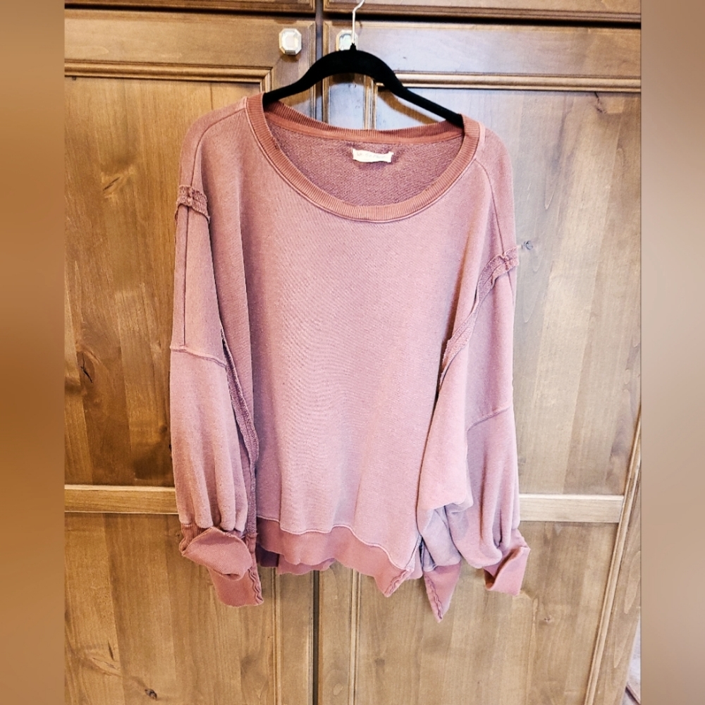 Free People Camden Oversized Pullover Sweatshirt Size Medium.